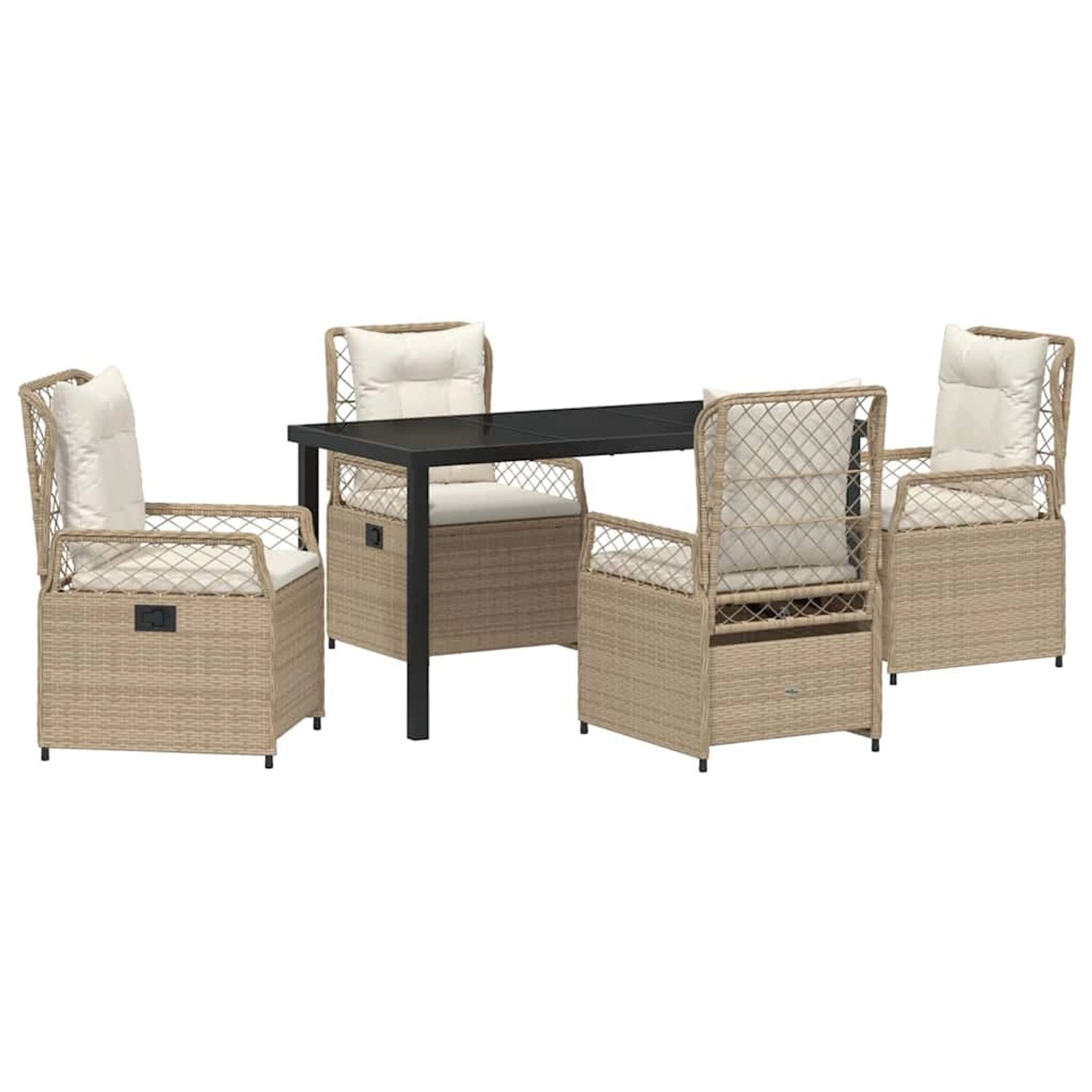 vidaXL Garten Essgruppe 5-Tlg Beige Poly Rattan 3381011 günstig online kaufen