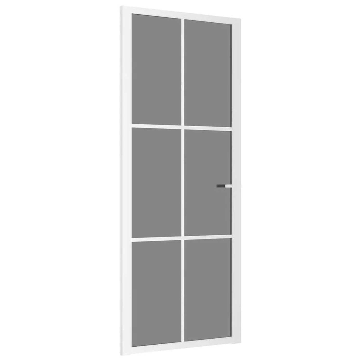 vidaXL Innentür 83x201,5 cm Weiß ESG-Glas und Aluminium 350589