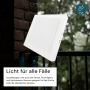 Weiße, eckige LUXULA LED Aufbauleuchte IP44 im Regen, ideal für Bad & Feuchträume. Moderne Deckenlampe.