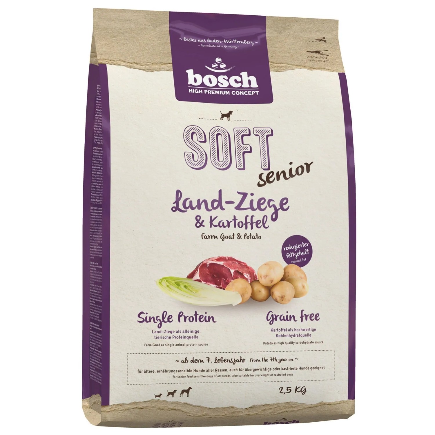 Bosch Pets Hunde-Trockenfutter Soft Senior Ziege und Kartoffel 2,5 kg