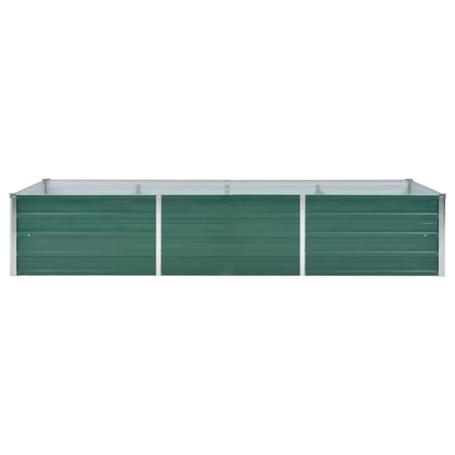 Grünes vidaXL Garten-Hochbeet aus Stahl, 240x80x45 cm, ideal für Garten, Balkon oder Terrasse.