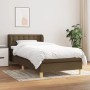 Dunkelbraunes vidaXL Boxspringbett 100x200 cm mit Matratze und Stoffbezug.