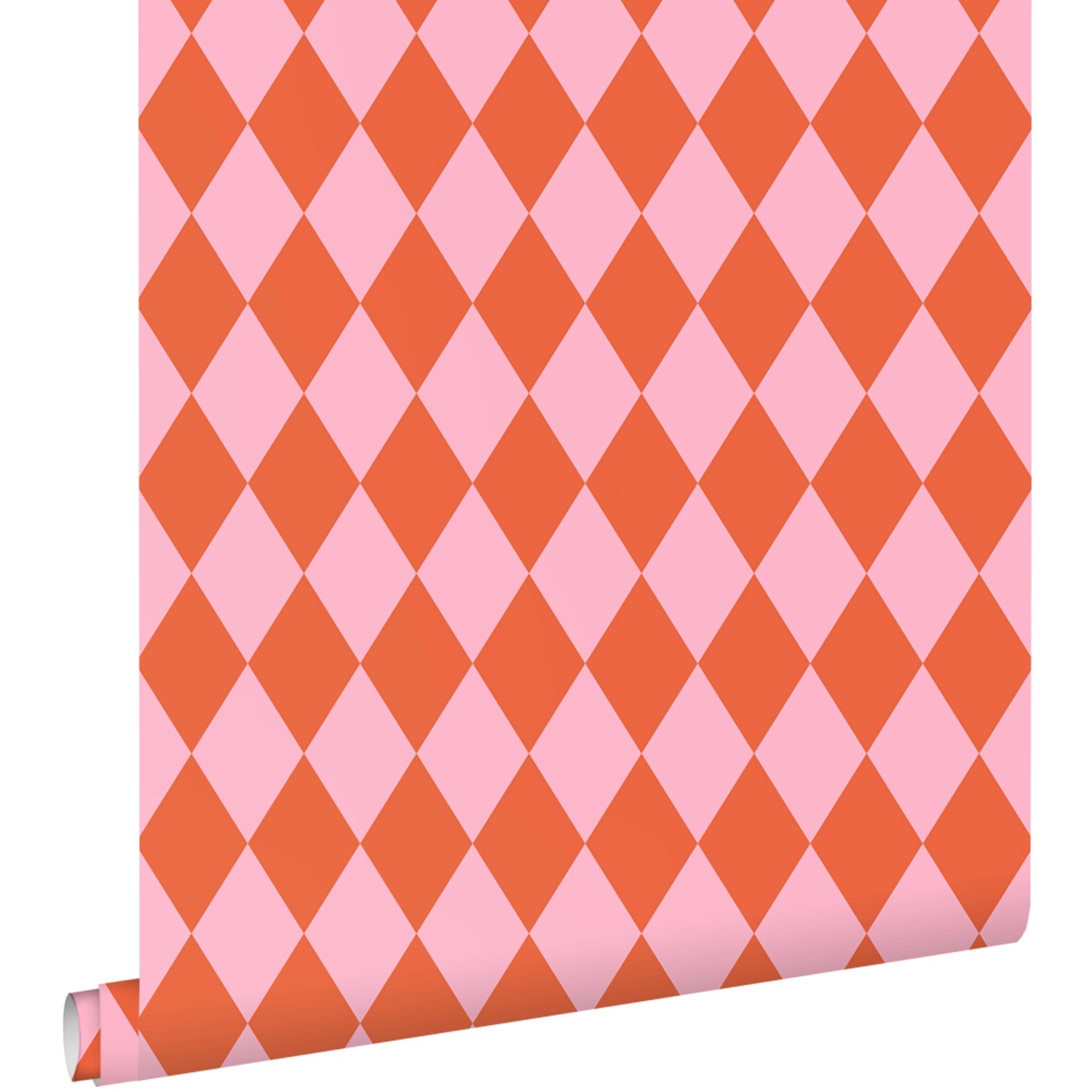 ESTAhome Tapete Karomuster Orange und Rosa 50 x 900 cm günstig online kaufen