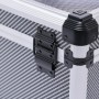 Detailaufnahme: LUX Aluminium Werkzeugkoffer mit Verschluss und Kantenschutz.