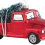 Roter Krebs Glas Pickup mit Weihnachtsbaum, Christbaumkugel, 7cm.