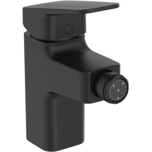 Ideal Standard Ceraplan Bidetarmatur in Schwarz Matt mit Ablaufgarnitur.
