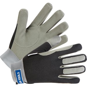 LUX Arbeitshandschuhe HS Soft Protect Gr. 10, schwarz-grau, aus Polyester mit PU-Verstärkung.