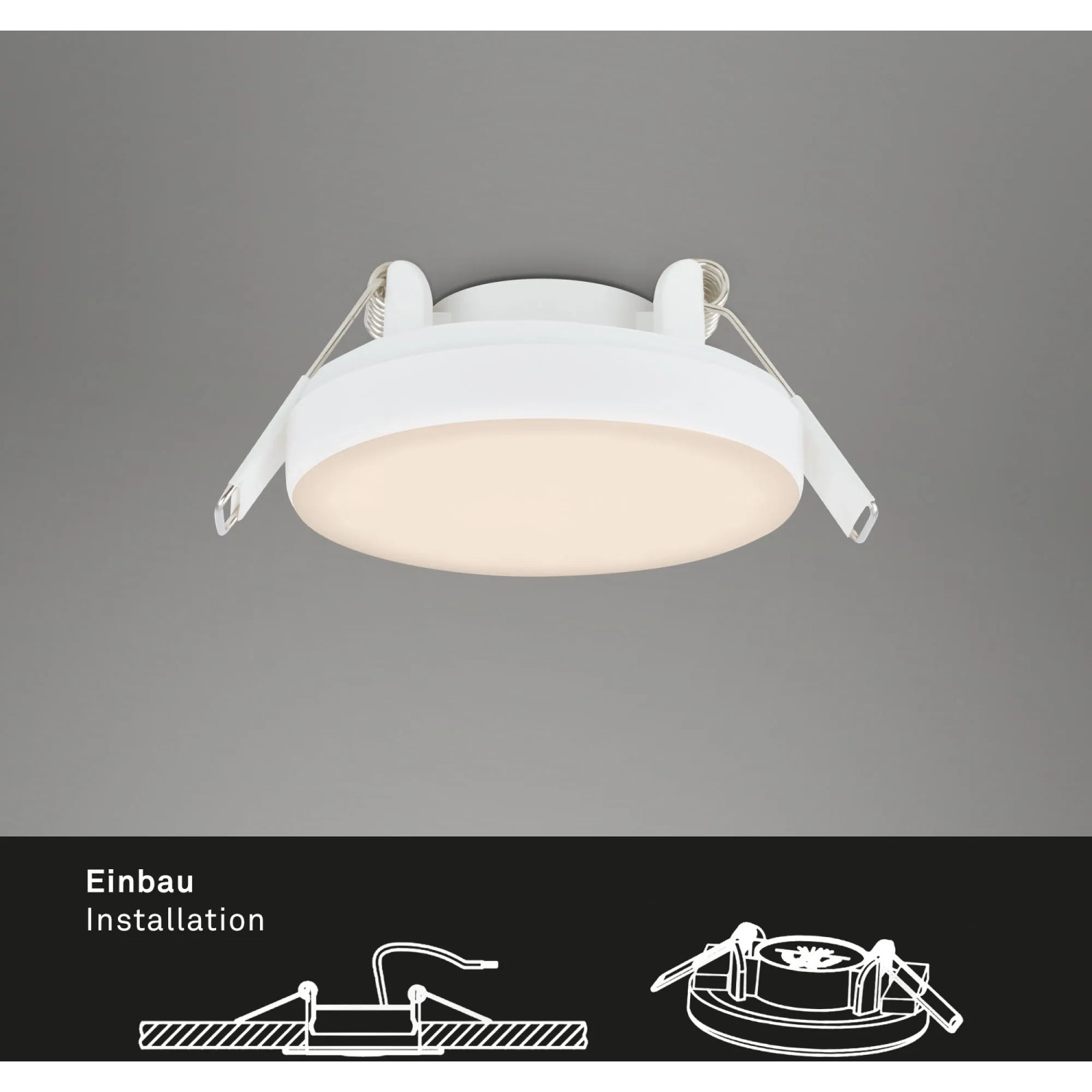 Briloner LED-Einbauleuchte Plat 3er-Set, weiße Einbaustrahler mit warmweißem Licht.