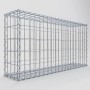 Leerer Gabiona Gabionenkorb, 50x100x20 cm, Maschenweite 5x10 cm, aus verzinktem Draht.