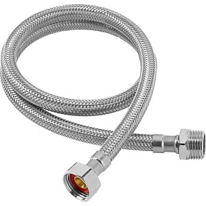 Flexibler LUX Armaturenschlauch, 800 mm lang, aus Edelstahl für Wasseranschlüsse.