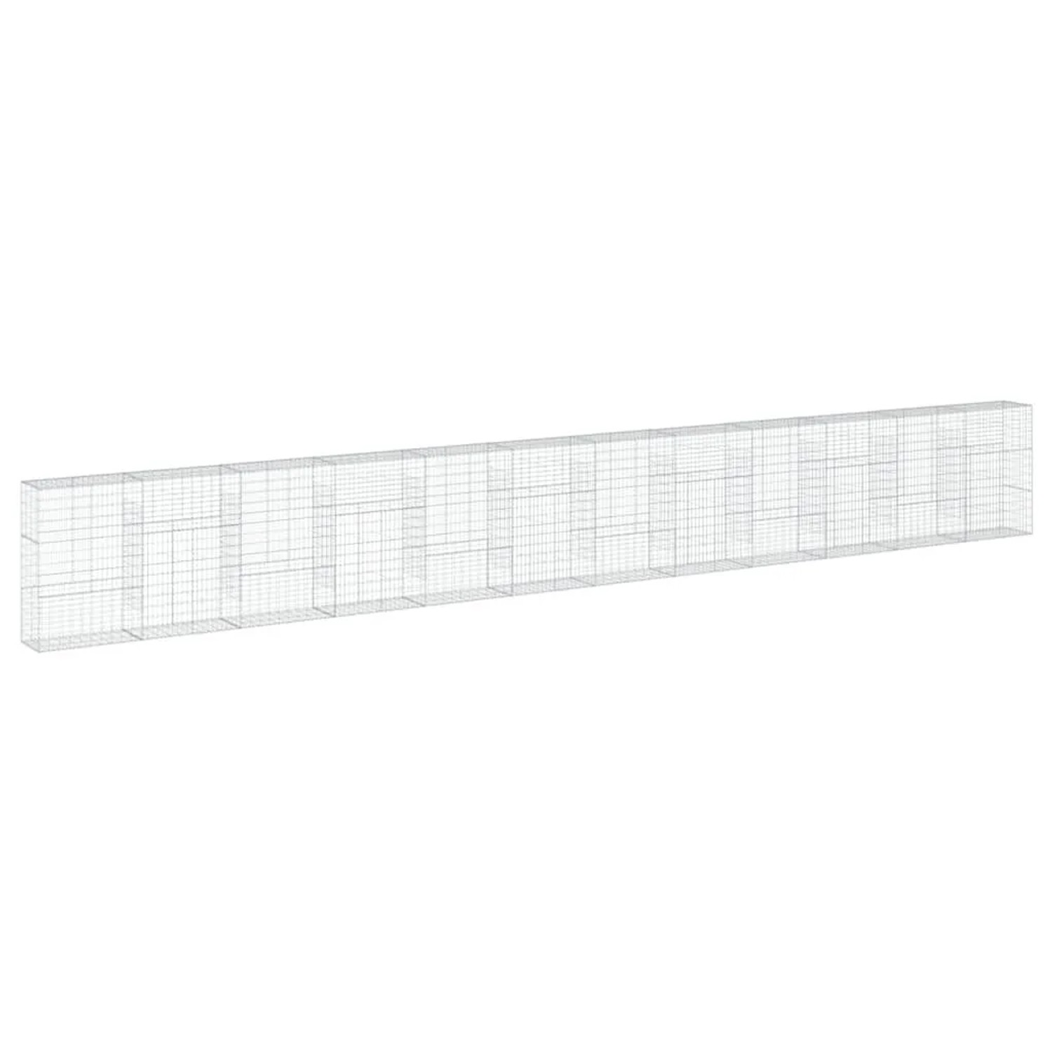 vidaXL Gabione mit Deckel 1200x50x150 cm Verzinktes Eisen 3295165