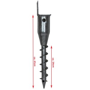 2er Set TRUTZHOLM Bodenhülsen, L-Profil, feuerverzinkt, 48,5 cm Länge, zum Einschrauben für Zaunbau.
