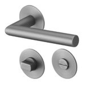 MeinTürgriff Drückergarnitur Toulouse Flachrosette Samtgrau Türdrücker  WC