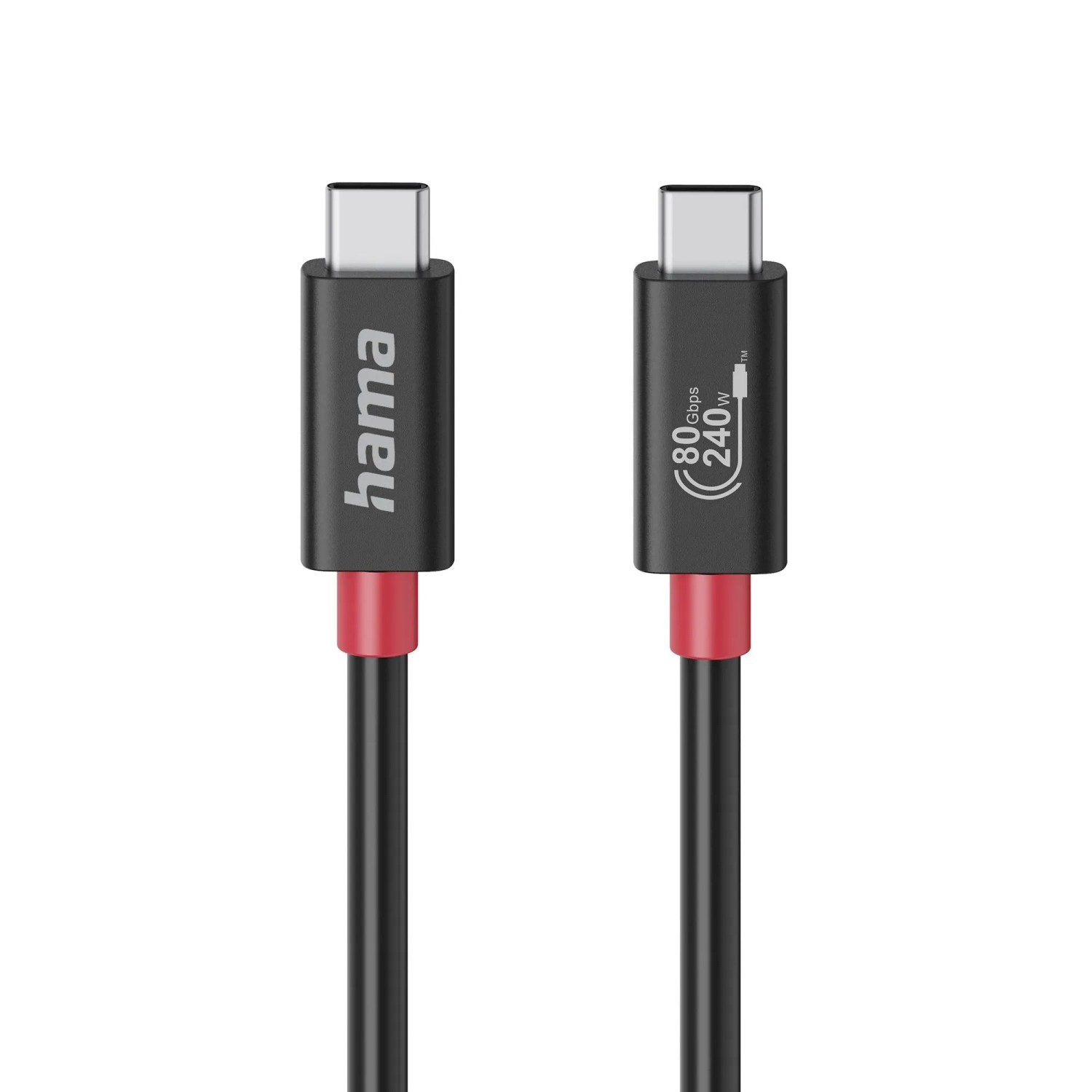 Hama USB-C-Kabel E-Marker USB4 Schwarz 80 Gbit/s 5 A 240 W 1 m