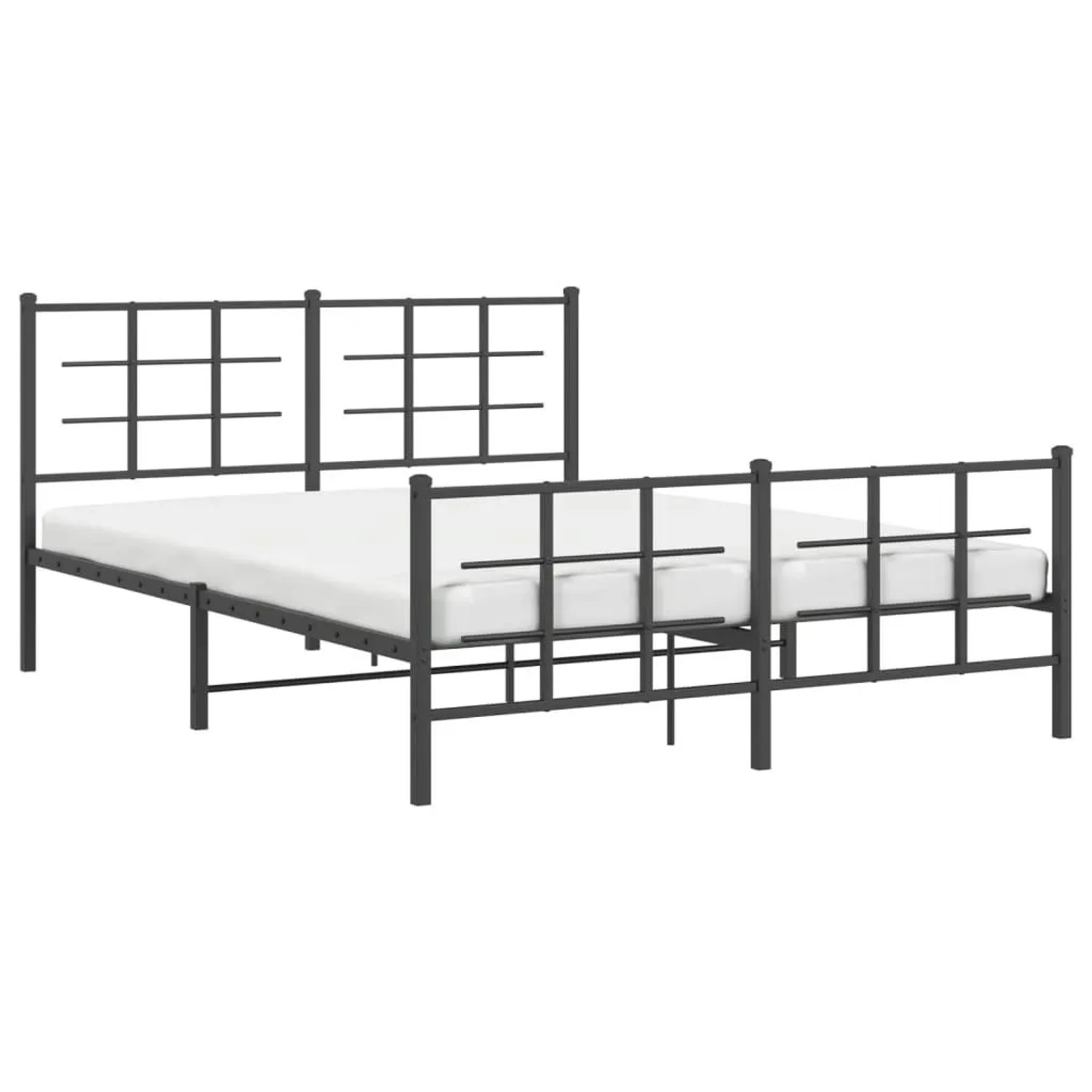 vidaXL Bettgestell mit Kopf- und Fußteil Metall Schwarz 150x200 cm 355581 günstig online kaufen