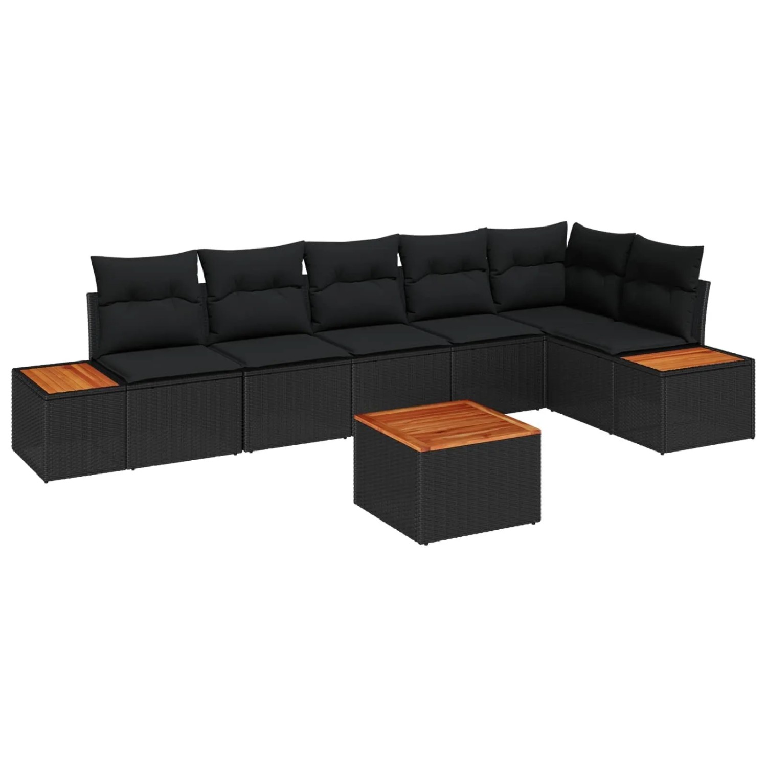 vidaXL Gartensofa-Set mit Kissen mit Speicher 6 Stk Schwarz Polyrattan 3356 günstig online kaufen