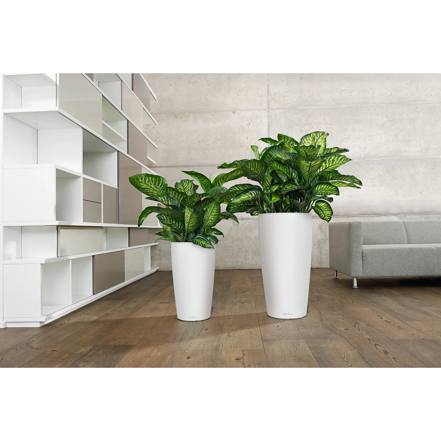 LECHUZA - Rondo Premium 40 Basaltgrijs mat, plantenkolom met