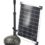 Heissner Solar-Teichpumpen-Set Hybrid mit Pumpe, Solarpanel und Zubehör für den Gartenteich.