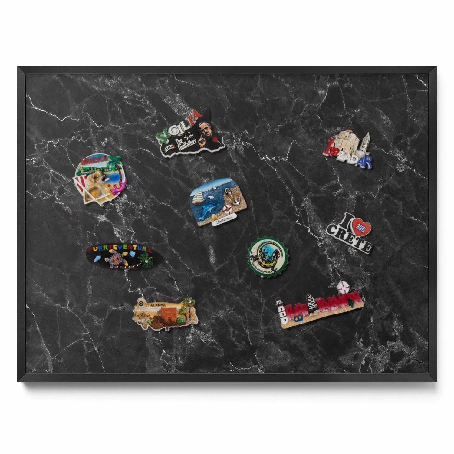 Tulup Magnettafel Magnettafel für die Wand Gerahmt Eleganter Schwarzer Marm günstig online kaufen