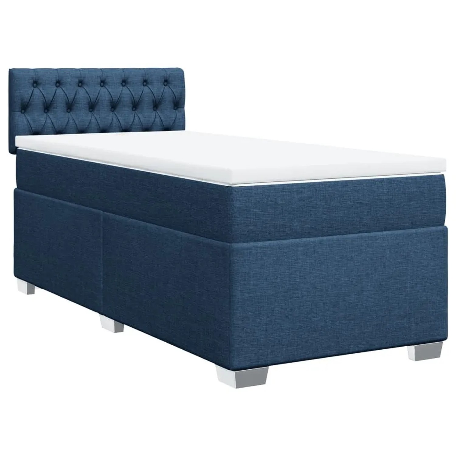 vidaXL Boxspringbett mit Matratze Blau 90x190 cm Stoff 3288056 günstig online kaufen