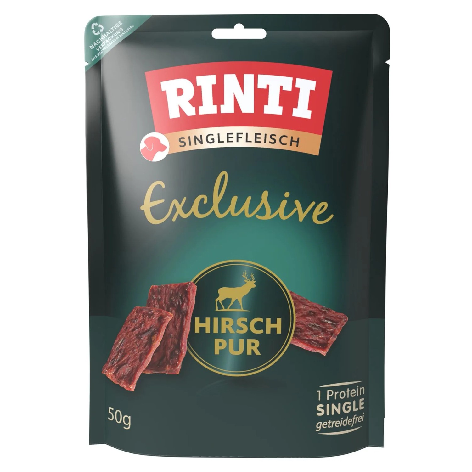 Rinti Hunde-Fleischstreifen Singlefleisch Exclusive Hirsch 50 g