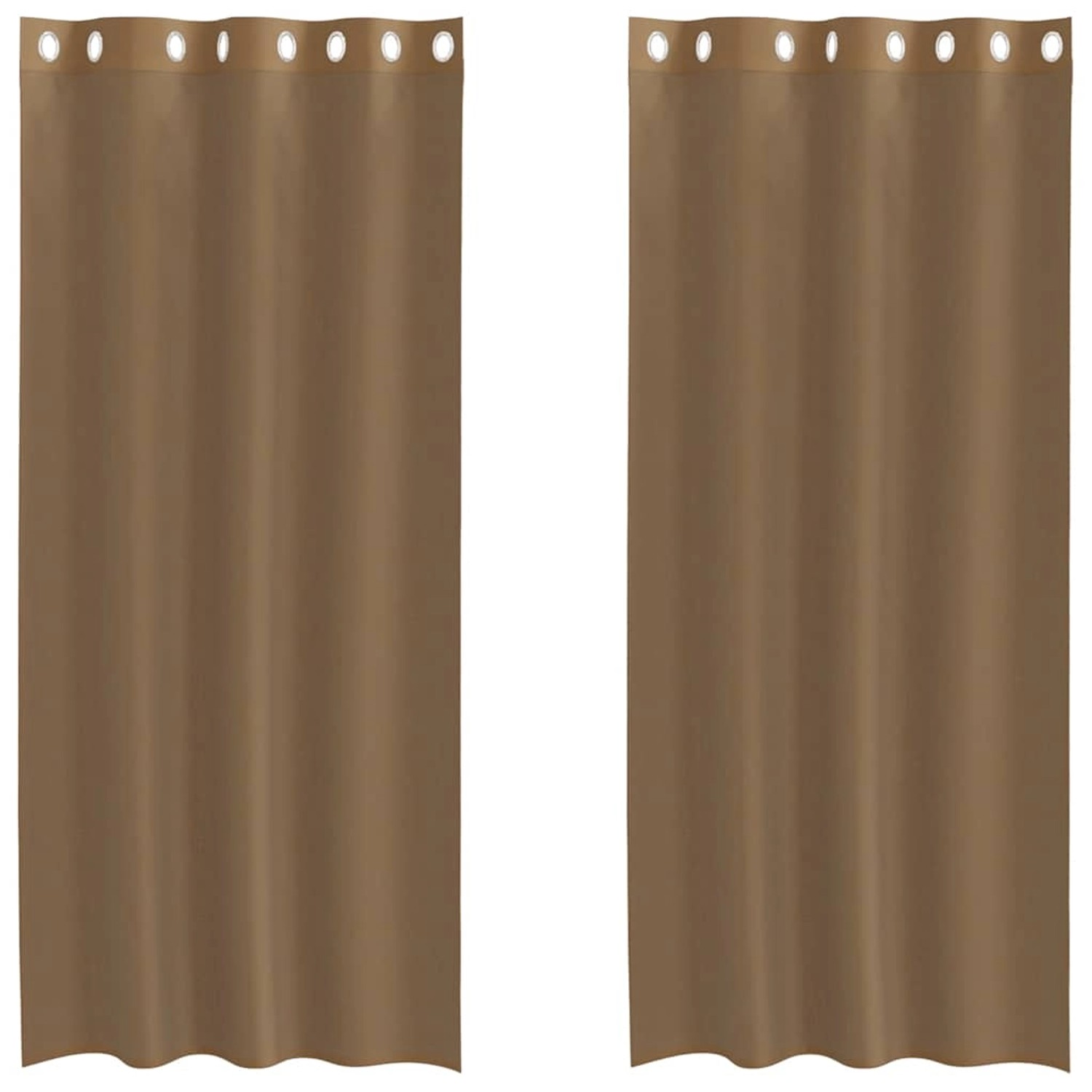 vidaXL Voile Vorhänge mit Ösen 2 Stk Hellbraun 4102128 günstig online kaufen