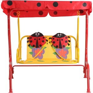 Siena Garden Kinder-Hollywoodschaukel Marie, rot mit Marienkäfer-Motiv, für Gartenmöbel.