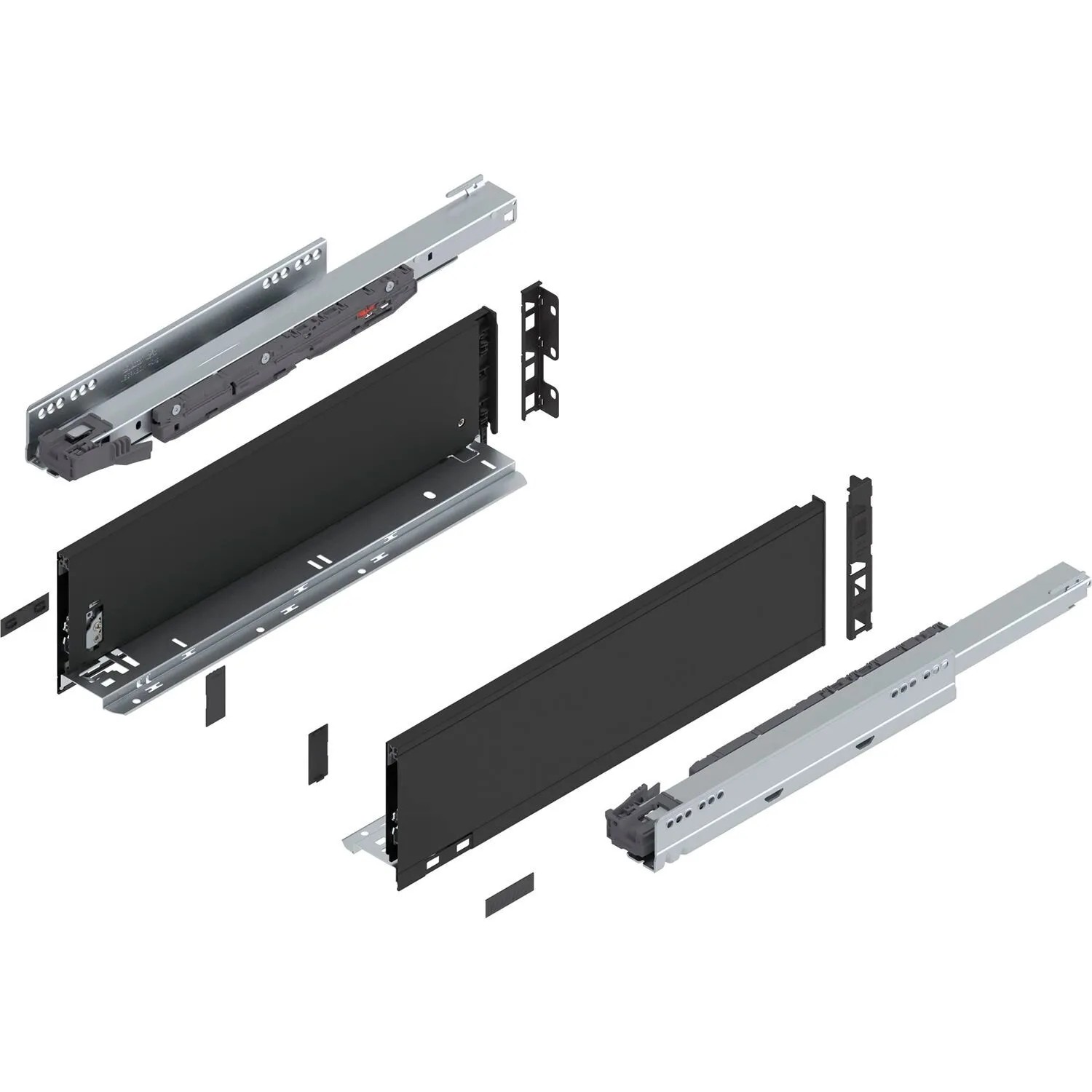 Blum Legrabox Pure Set Höhe K Tip-On Vollauszug 450 mm 40 kg Carbonschwarz 1 Paar