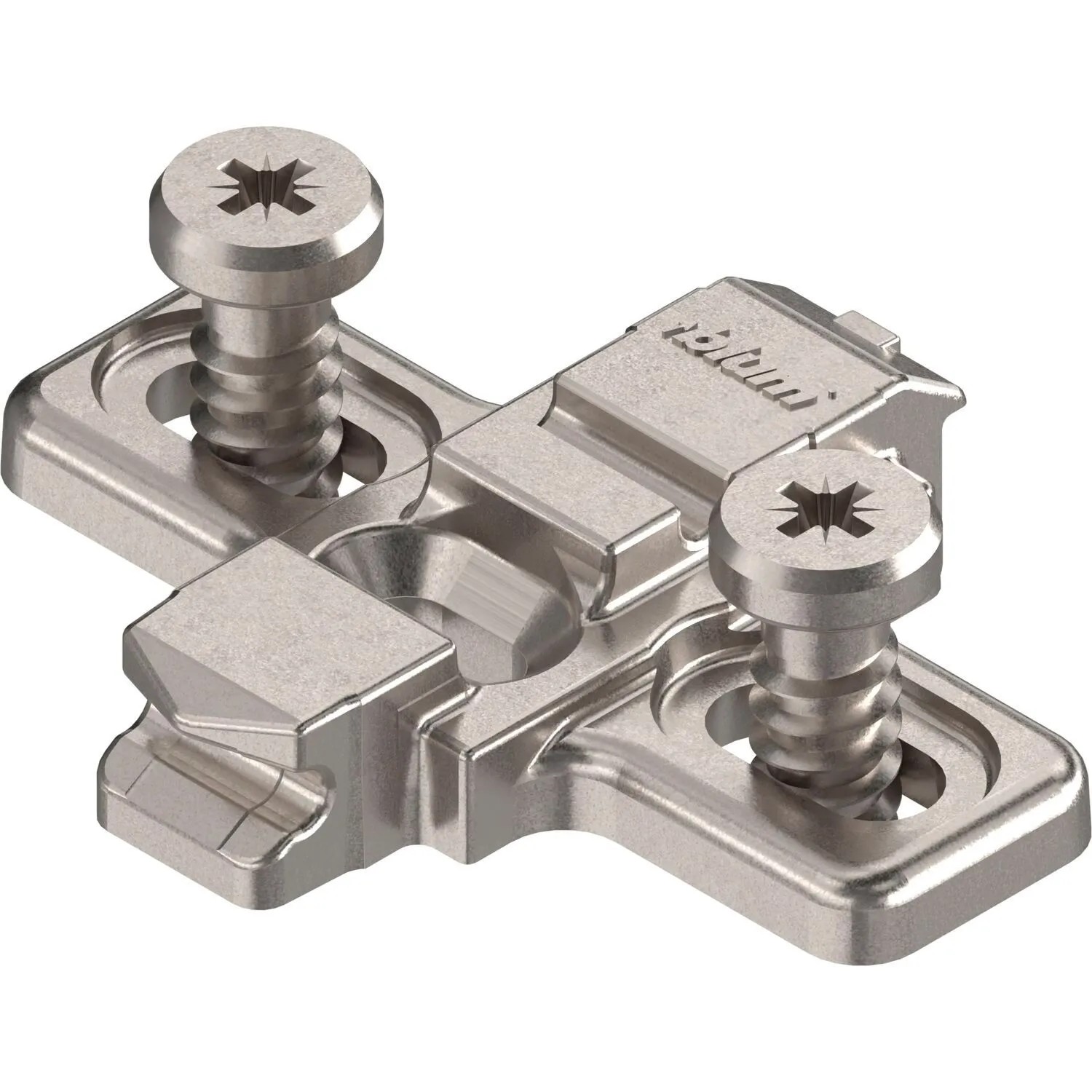 Blum Kreuzmontageplatte Clip Langloch Zink Systemschrauben Distanz 0 mm