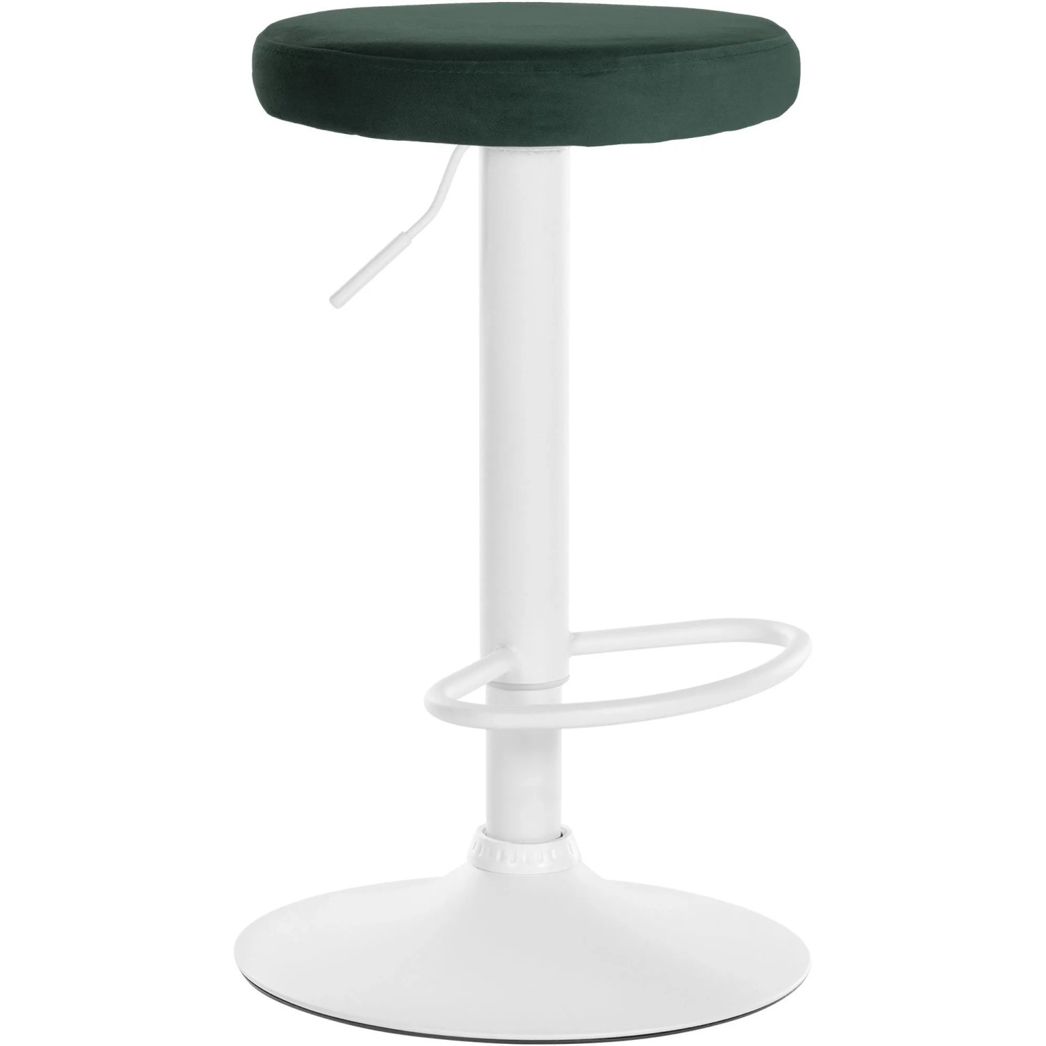 DELUKE Barhocker KAZON Samt Grünfarbig 38,5x38,5x60cm Weiß Barstuhl Höhenverstellbar Tresenhocker Tresenstuhl