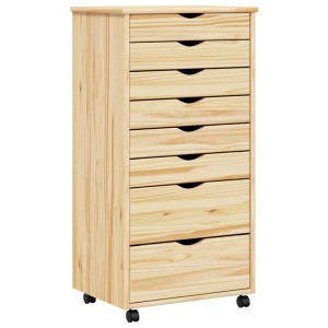 vidaXL Rollcontainer mit Schubladen MOSS Klarlack 53 x 39 x 103 cm 42032403