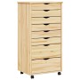 vidaXL Rollcontainer mit Schubladen MOSS Klarlack 53 x 39 x 103 cm 42032403