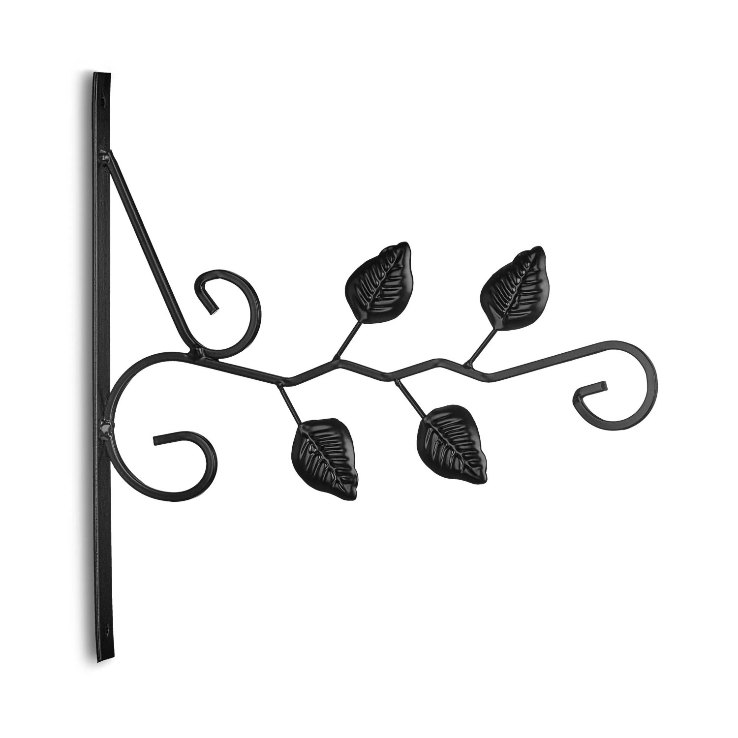 Relaxdays Blumenampelhalterung Eisen Schwarz 2er Set 30 cm x 29,5 cm x 2 cm