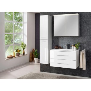 Weißer Fackelmann Bad-Hochschrank B.Perfekt (30 cm) im modernen Badezimmer.