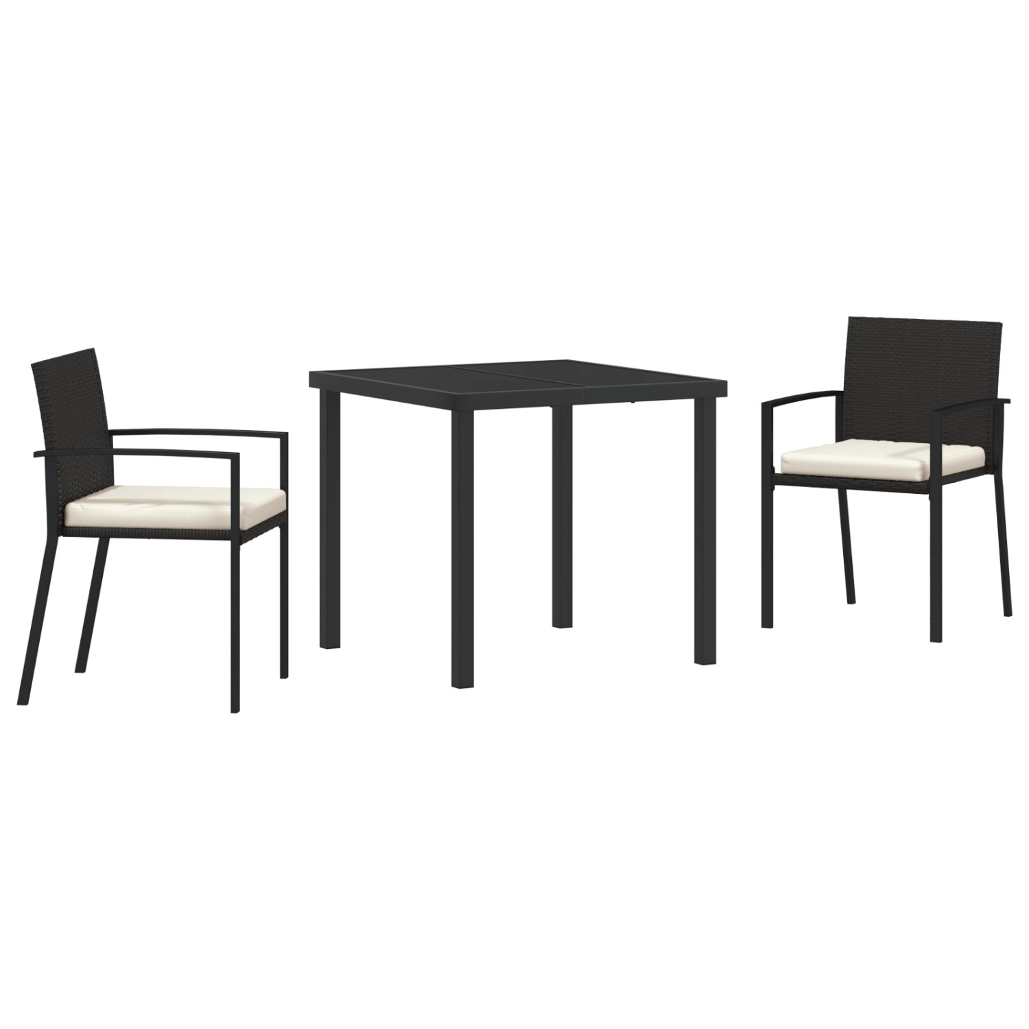 vidaXL Garten Essgruppe 3-Tlg Schwarz Poly Rattan 3379247 günstig online kaufen