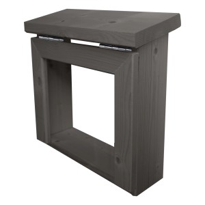 Karibu Steuergerätverkleidung in Terragrau für Außensauna, Holzschutz für Saunaöfen.