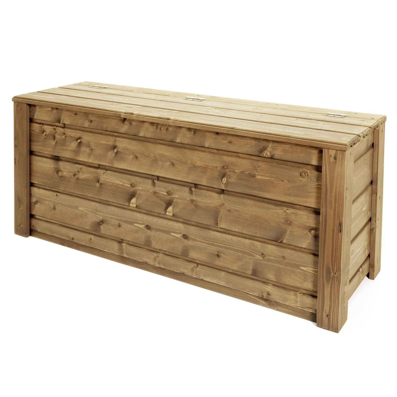 HolzFee Gartentruhe Flair Roteiche Truhenbank Innen mit Folie Truhe 118 x 40 x 48 cm