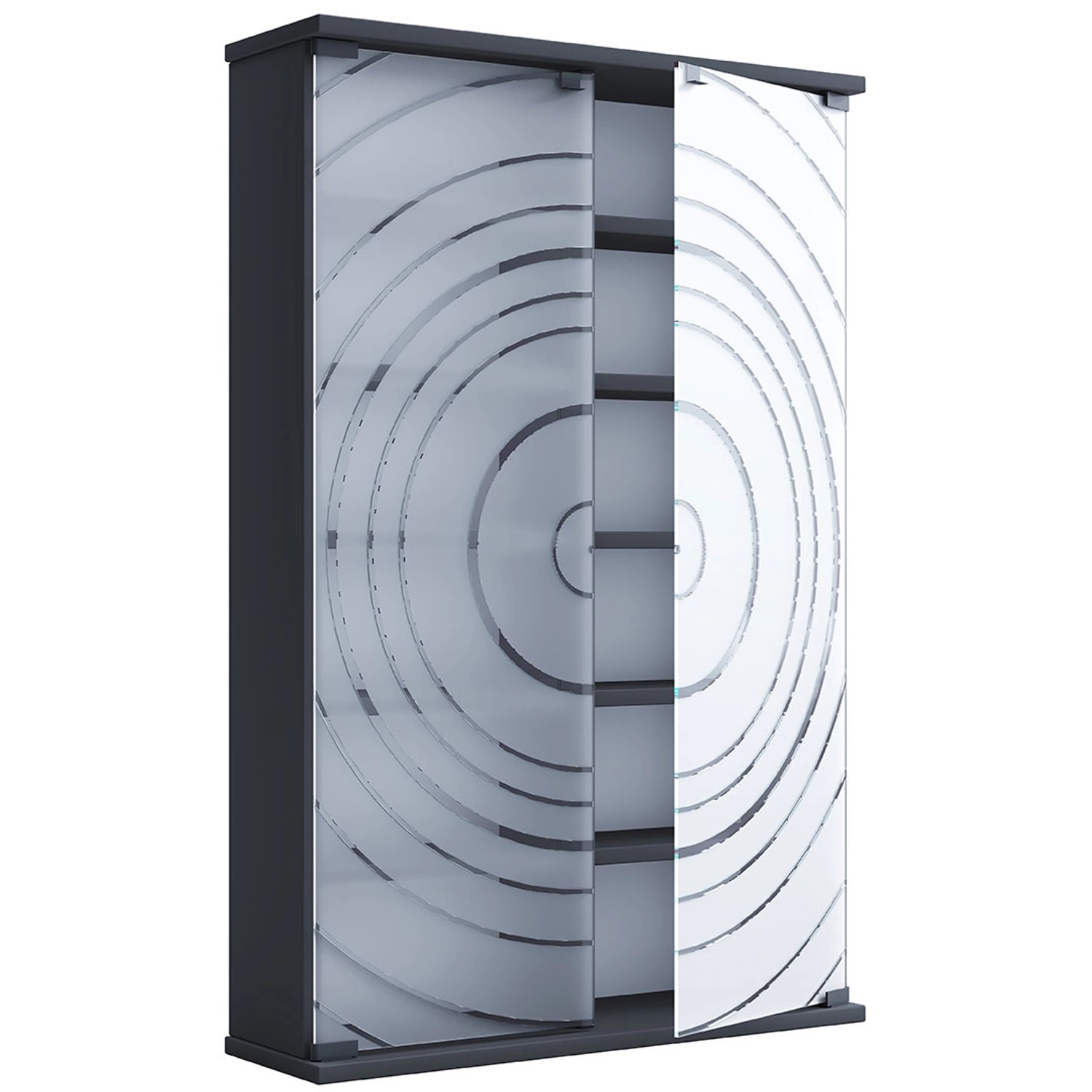 ebuy24 TilanoL Vitrinenschrank CD DVD 6 Ablagen 2 Türen Anthrazit günstig online kaufen
