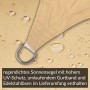 Sandfarbenes Toldoro Sonnensegel (5x4m) mit Edelstahl-Öse, regendicht und UV-Schutz.