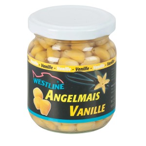 Westline Angelmais Vanille im Glas, 220ml, zum Angeln von Karpfen und Weißfischen.
