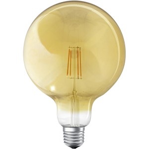 Ledvance Smart+ Leuchtmittel Wifi Filament Globe E27/6W Gold, warmweißes Licht.