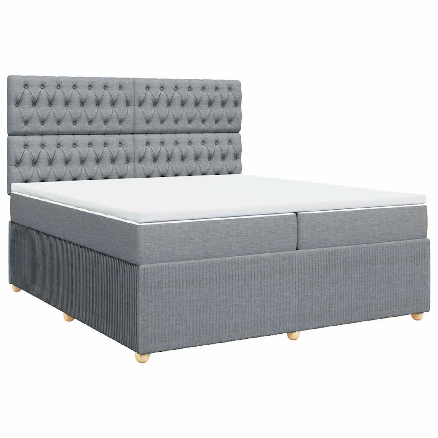 vidaXL Boxspringbett mit Matratze Hellgrau 200x200 cm Stoff 3292170 günstig online kaufen