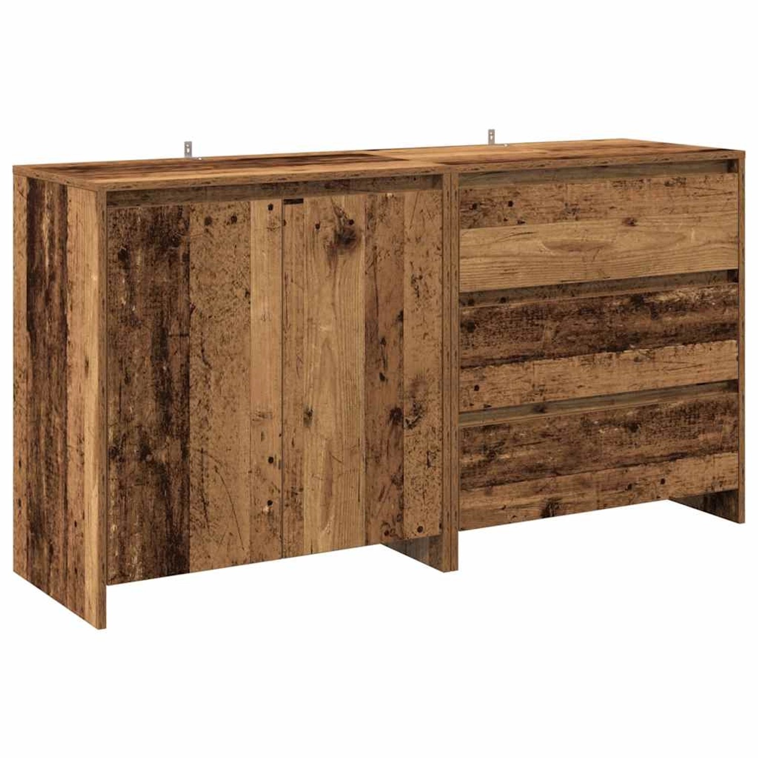 vidaXL 2-Tlg Sideboard Altholz-Optik Holzwerkstoff 3329177