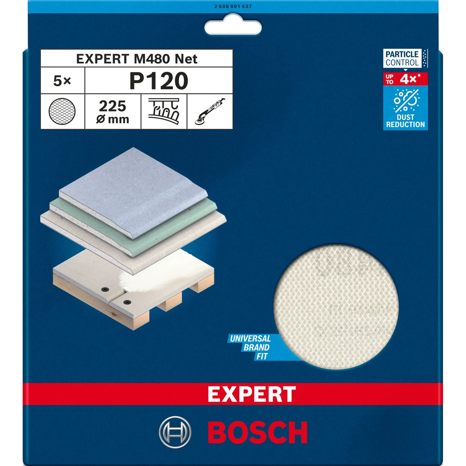 Bosch Expert Netzschleifblatt M480 Ø 225 mm K120 5 Stück