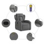 Dunkelgrauer Relaxsessel mit Massagefunktion, Getränkehalter und Fernbedienung.