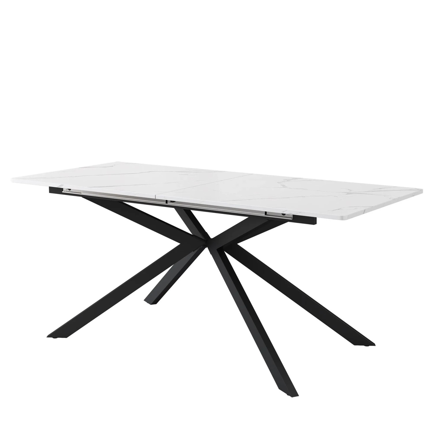 Okwish Esstisch Erweiterbarer Und Ausziehbarer Kaffee-Freizeittisch 180 × 70 Cm Weiß