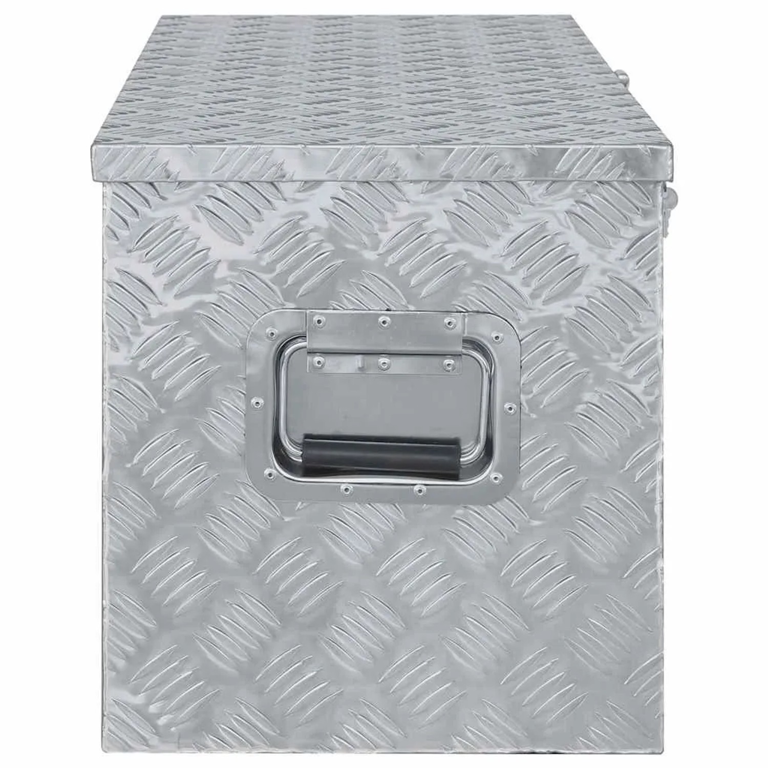 DELUKE Aluminiumbox Mit Deckel Abschließbar Alubox Deichselbox Alu Anhängerbox Werkzeugkiste Transportbox Metallkiste 110,5x38,5x40cm Silber_3