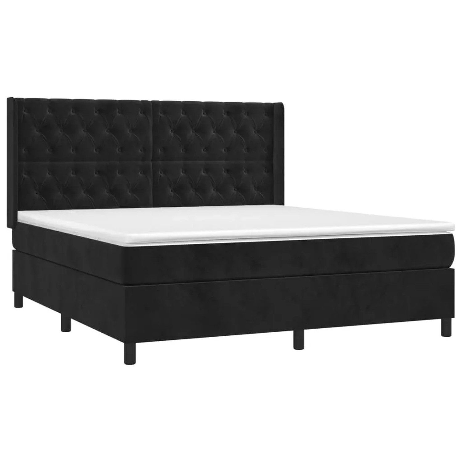vidaXL Boxspringbett mit Matratze Schwarz 160x200 cm Samt 3132869 günstig online kaufen