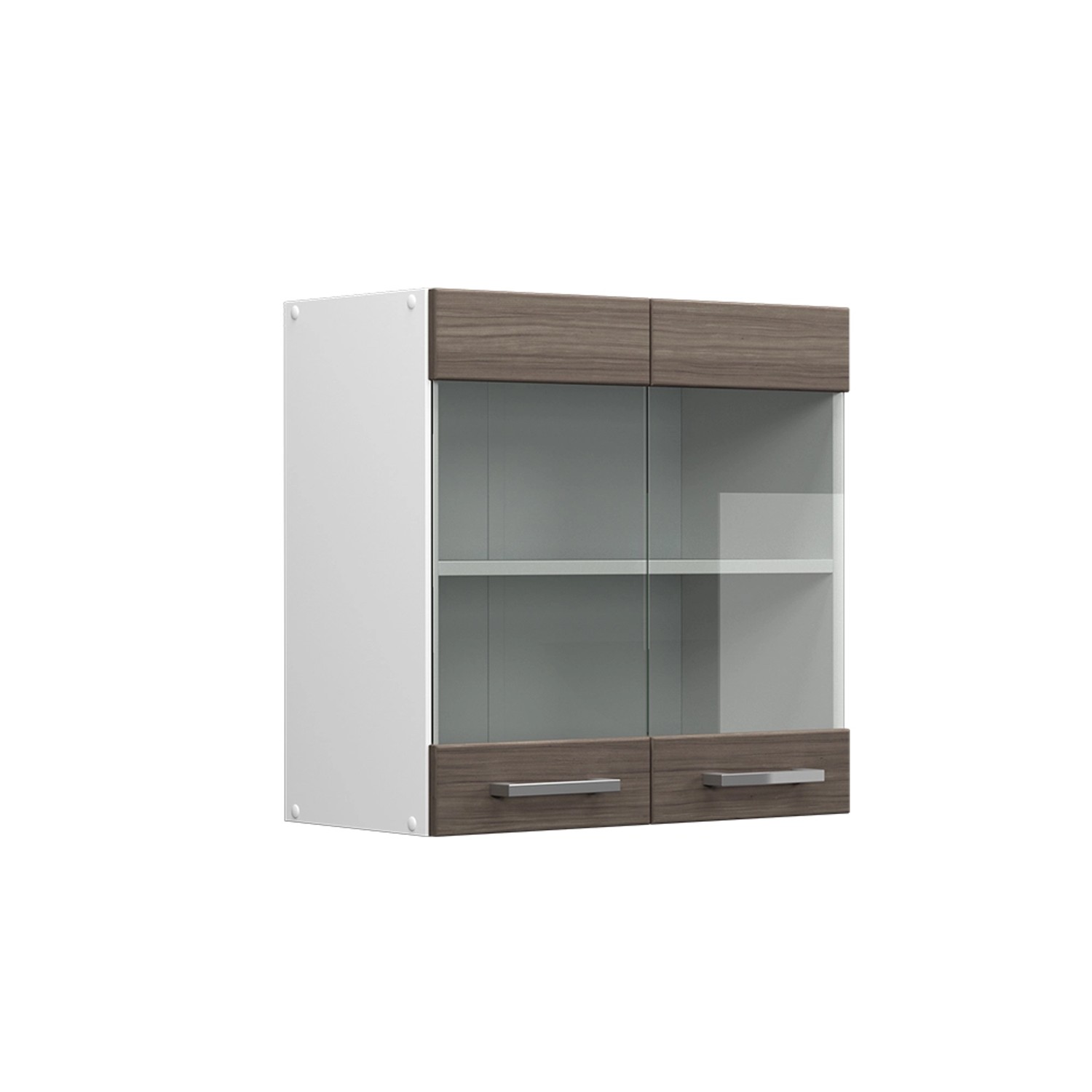 Thumbnail - Vicco Küchenglasschrank R-Line Glashängeschrank Grau/Weiß 60 cm