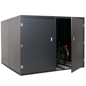 PROREGAL Fahrradgarage 4er 160x222x208cm Abschließbar Metall Anthrazit